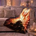 thumbnail image 6 of Firefighter Hero Flame Phoenix American Flag, Dramatic Artistic Scene, Warm Flannel Blanket for Office and Dorm, Art Lovers Appreciation Gift, Artistic Home Decor, 6 of 9
