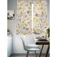 thumbnail image 4 of Yellow Grey Botanical Sheer Curtains 63 Inch Length 2 Panels Set for Living Room/Bedroom, Spring Floral Watercolor Rustic Curtain Sheers Drapes Rod Pocket Curtains Window Treatment Set 52''x63''x2, 4 of 7