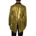 thumbnail image 3 of Tuxedo de lentejuelas INSPIRE CHIC para hombres con solapa de chal brillante, abrigo de fiesta de boda XL dorado, 3 of 5