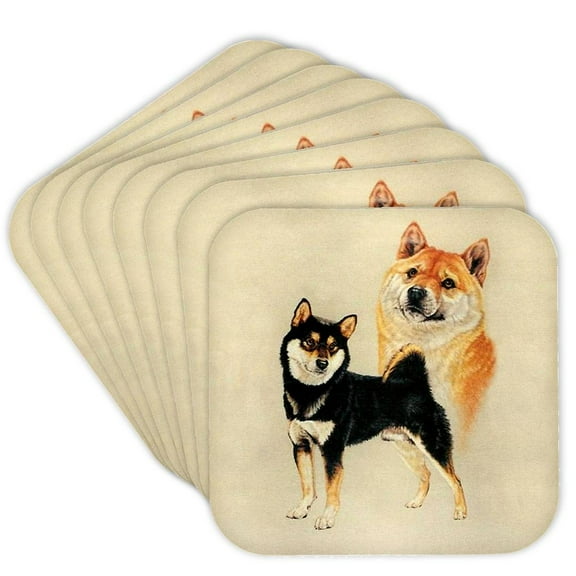 3dRose, Shiba Inu, set of 8 Coasters - Soft