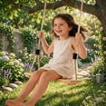 thumbnail image 2 of Qaba Wooden Swing Seat for Backyard with Adjustable Rope 15.7" x6.3", 2 of 10