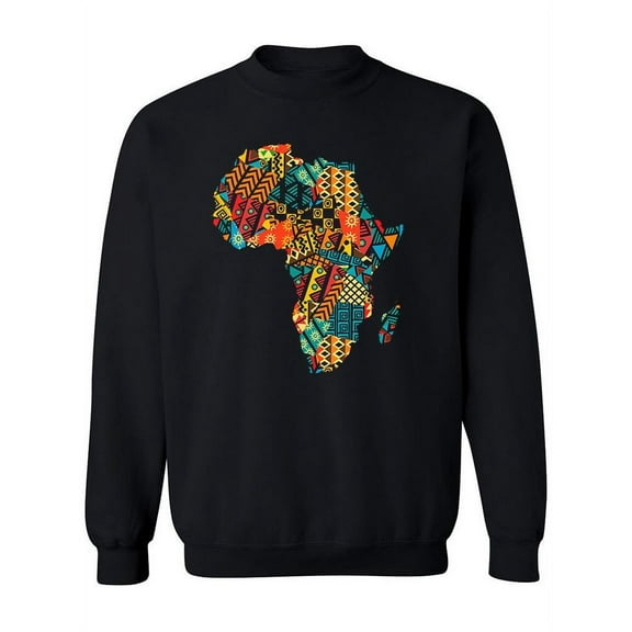 African Map Colored Style Sweatshirt Women -Image by Shutterstock, Female 4X-Large