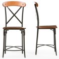 thumbnail image 1 of Baxton Studio Tabouret de Comptoir Broxburn 24 Pouces Marron et Noir (Ensemble de 2), 1 of 3