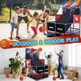 thumbnail image 3 of Juego de Baloncesto Arcade para Niños Competencia 2 Jugadores, Aro de Baloncesto para Niños con 5 Pelotas para 3-12 Años, Altura Ajustable con Bomba y Red de Almacenaje para Juego Interior y Exterior, 3 of 8