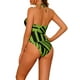 thumbnail image 3 of Bañador de una pieza con tirantes halter y estampado integral INSPIRE CHIC, 3 of 5
