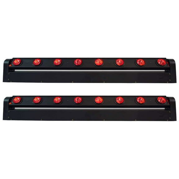 (2) Rockville MOTIONSTRIP Moving Head RGBW Color Strip Wash/Beam Light Bars