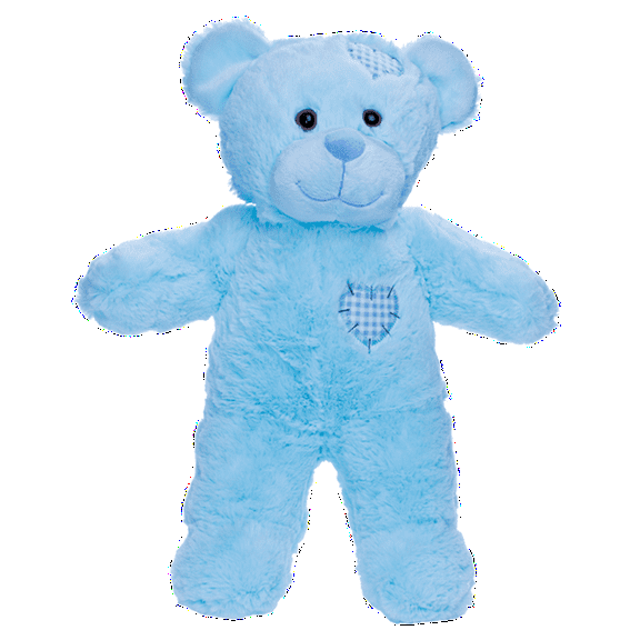 Baby Blue Patches Bear 8 Inch Plush Stuffed Animal Toy, Soft Blue Companion