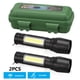 thumbnail image 1 of Linterna táctica recargable por USB de 2 piezas, luz LED superbrillante con batería y cargador integrados, con zoom, resistente al agua, 3 modos de luz, linterna portátil para acampar, senderismo,, 1 of 7