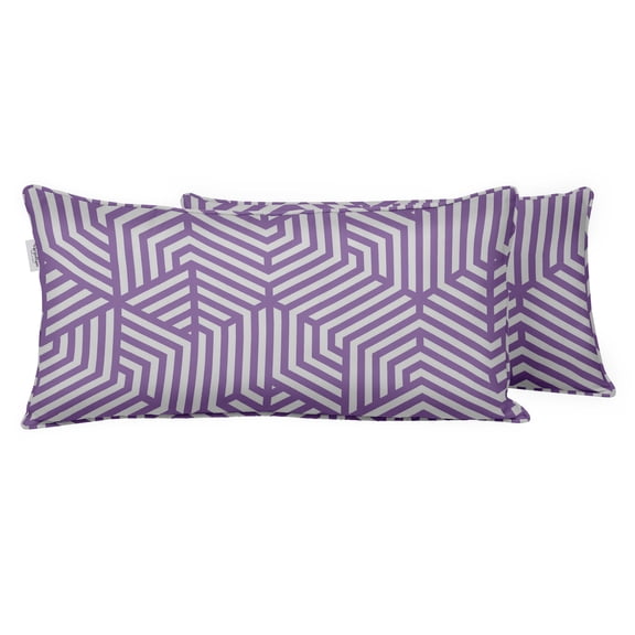 VargottamIndoor/OutdoorPolyester FabricLumbarPillowCover,All-Weather Waterproof Rectangular Cushion Case for Patio Furniture,12" x 18"Set of 2 -Abstracts-44