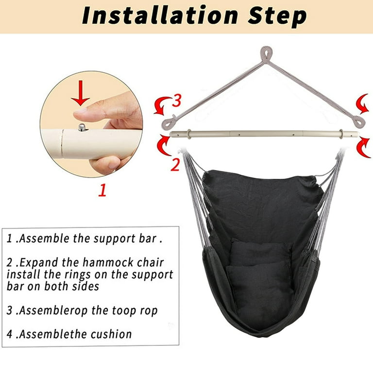 How to install overtight swing chair