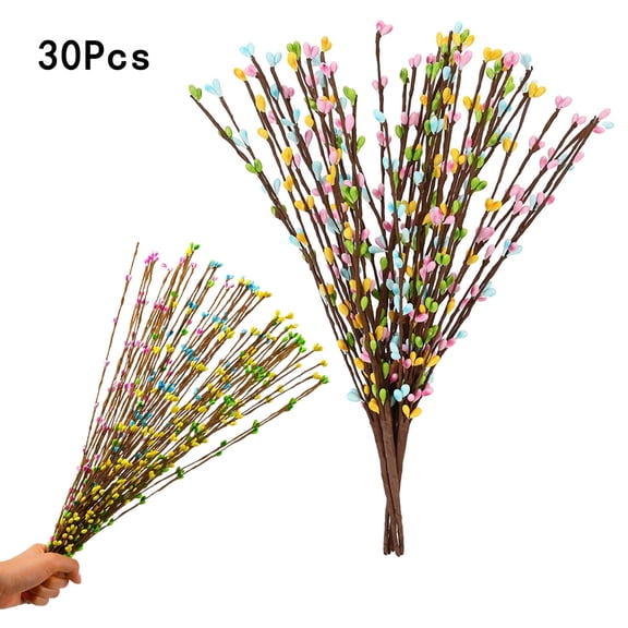 Easter Artificial Berry Garland,Tutuviw Spring Pip Berry Sprays Decorative,Pastel Berry Picks Stems,Floral Picks Stems for Centerpieces Craft Home Decor Wreath Making (30Pcs)