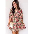 thumbnail image 6 of Women's Green Floral Print Mini Dress with Frilled Collar – Casual Summer Style [ZhiHiMeRi] | XL, 6 of 8