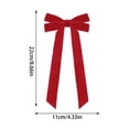 thumbnail image 3 of Christmas Bow Ornaments 12PCS Velvet Ribbon Bows 4.33 x 8.66 Inch with Hanging Loops for Xmas Tree Wreath Gift Wrapping Holiday Party Decor, 3 of 7