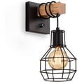 thumbnail image 1 of Apliques de pared negros sin luz con interruptor de encendido/apagado y regulador de intensidad, lámpara de pared estilo jaula vintage, iluminación industrial para sala de estar y cocina, 1 of 8