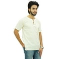 thumbnail image 3 of Atasi Men's Short Off White Kurta Cotton Casual Shirt Ethnic Tunic-XXX-Large, 3 of 7