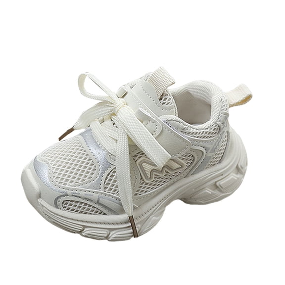 WNVMWI Toddler Girls Mesh Running Shoes Childrens Platform Sneakers with Hook And Loop Kids Non Slip Shoe Beige Sizs 6