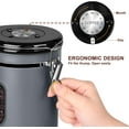 thumbnail image 2 of 1800ML Airtight Coffee Canister with Date Tracker&Transparent Window, 22.8OZ Coffee Container with 30ML Measure Spoon&4 co2 Valve, Coffee Bean Storage Container for Grounds Coffee, Beans, Tea(Gray), 2 of 15