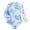Blue, variant on Gyujnb Girls Full Coverage Swimsuit Long Sleeve Zip Front Ruffle Tropical Print Sun Safe Rash Guard Bathing Suit for Beach Pool Activities,7-8 Years