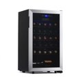 thumbnail image 1 of Refrigerador enfriador de vino con compresor NewAir en acero inoxidable | Capacidad para 33 botellas | Nevera independiente o empotrada | Puerta de vidrio con protección UV y termostato digital NWC033, 1 of 5