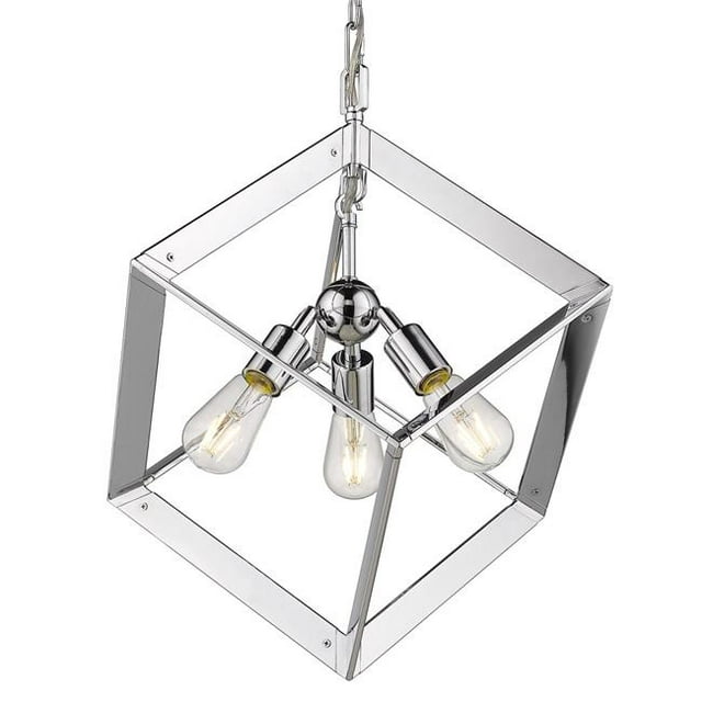 Golden Lighting 2083-3P CH Architecte Pendentif 3 Lumières&44; Chrome