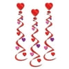 Beistle Party Supplies 30 Inches Red/Purple/Pink 3 Hanging Decorations