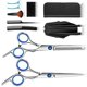 thumbnail image 2 of Kit de corte de cabello profesional, tijeras y tijeras de acero inoxidable, forma ergonómica para reducir la fatiga, hojas de precisión, completo con accesorios de peinado para uso en salón y en el, 2 of 8