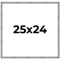 25x24 Frame Silver Grey Distressed Solid Wood Picture Frame | 0.75 Inch Moulding Width | Interior