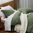 thumbnail image 5 of U by Bedsure Olive Green Duvet Cover Full Size - Soft Prewashed Full Duvet Cover Set, 3 Pieces, 1 Duvet Cover 80x90 Inches with Zipper Closure and 2 Pillow Shams, 5 of 6