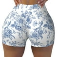 thumbnail image 2 of Balery Rose Flowers Pantalones cortos de entrenamiento estampados para mujer, sin costuras, ajustados, para gimnasio, yoga, correr, deportes, ejercicio activo, fitness.-Large, 2 of 8