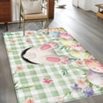 thumbnail image 2 of Area Rugs 2.7'x5', Easter Carpet for Living Room Bedroom Dining Room, Spring Rabbit Feet Wildflowers Eggs Green Lattice Throw Kitchen Rugs Non Slip Washable Rectangle Indoor Outdoor Rugs, 2 of 8