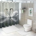 thumbnail image 7 of Fenyluxe Swans Water Heart Shape Pretty Shower Curtain Bathroom Decor 100% Polyester Fiber Washable Home Bathtubs Decoration with Hooks 60x72, 7 of 7