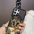 thumbnail image 4 of for Samsung Galaxy S25 Ultra Case with Kickstand, Foldable Butterfly Woman Girly Bling Diamond Mirror Back Golden Plated Shockproof Corners Protection Elegant Cute Cover for S25 Ultra, Black, 4 of 11