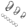 thumbnail image 4 of AMERTEER 3Pcs en Acier Inoxydable Pet Tag Clip Rapide Split Crochets de Charge avec Anneaux 6Pcs, 4 of 7