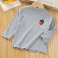 thumbnail image 2 of LIaqionyy Toddler Girl Clothes Kids Long Sleeve Ribbed Baby Tees Blouses Tops Solid Color Print Ruffled T Shirts, 2 of 3