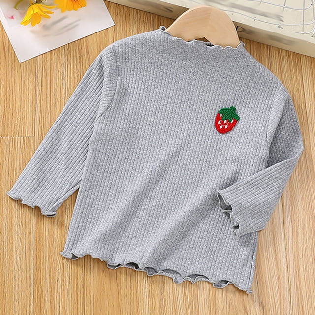 Cowsor Girls Soft Ribbed Peter Pan Collar Bow T-Shirt Sweet and Ribbed Knit Casua Cute Tops