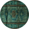 thumbnail image 1 of Ahgly Company Machine Washable Indoor Round Persian Turquoise Blue Traditional Area Rugs, 3' Round, 1 of 4