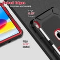 thumbnail image 6 of AVAWO Case for New iPad (A16) 11th Generation 11 Inch 2025 & iPad 10th Generation 10.9" 2022, Heavy Duty Military Grade Shockproof Rugged Protective Cover, Red+Black, 6 of 8