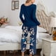 thumbnail image 1 of Conjunto de pijama para mujer cuello redondo lavable a máquina multiusos cómodo para mujer de manga larga para deportes ANGGREK  Otros, 1 of 6