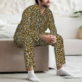 thumbnail image 7 of Sikiie Leopard Mens Pajama Set, Soft Warm Long Sleeve Sleepwear, Cozy Button-Down Pjs for Men-X-Large, 7 of 7