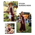 thumbnail image 4 of Women's Split Maternity Long Dresses Nursing Dresses for Breastfeeding, 4 of 6