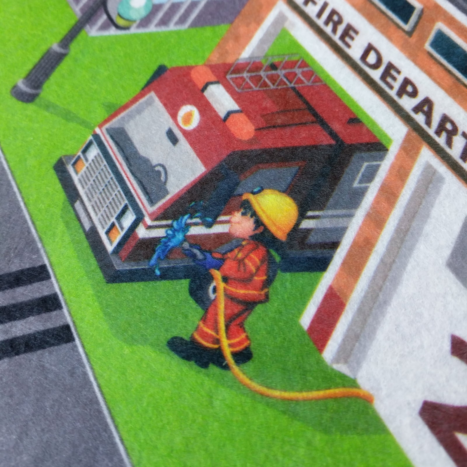 Urban Theme Transport Play Mat Set Friction Powered Vehicles City Fire Station