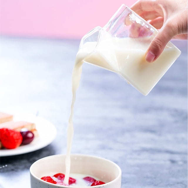 Sonew Cute House Shape Transparent Coffee Milk Water Glass Cup Mug Pourer Carton Container,Milk Pourer,Water Glass Cup