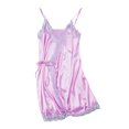 thumbnail image 3 of Summer Sales Under $5 CNJKEHIUV Ladies Stretch Satin Nightdress Home Pajamas for Women M, 3 of 9