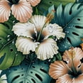 thumbnail image 5 of GOSMITH Durable and Washable Tropical Summer Hawaiian Flower Palm Leaves Printed Shower Curtain Multiple Sizes White, 5 of 7