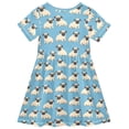 thumbnail image 4 of joogoo Cartoon Bulldog Girls' Short Sleeve Dress Kids Dresses 2T, 4 of 8
