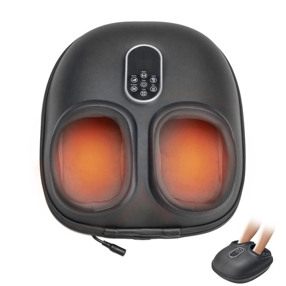 Gianna Foot Massager Machine with Heat & Shiatsu, Deep Tissue Plantar Fasciitis Relief, Gifts for Mom Dad, Fits Up to Size 13,Black
