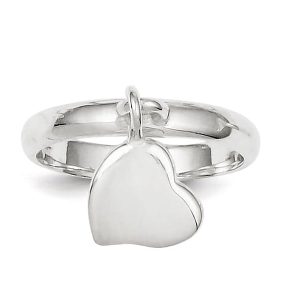 Sterling Silver Dangle Heart Ring