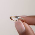 thumbnail image 4 of Oval Cut ring Teal Blue stone or Clear CZ Stone Dainty Stacking Promise Women 14K Gold Vermeil over Sterling Silver, 4 of 5