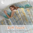 thumbnail image 4 of 3 Piece Teal Yellow Oil Painting Duvet Cover Set California King,Microfiber Comforter/Quilt Cover with Corner Ties and 2 Pillowcases,Contemporary Abstract Art All Season Bedding with Zipper Closure, 4 of 8