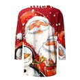 thumbnail image 5 of Giftesty Christmas Shirts for Women Fashion Women's Casual Christmas Print Round Neck 3/4 Sleeve T-Shirt Top Blouse, 5 of 5